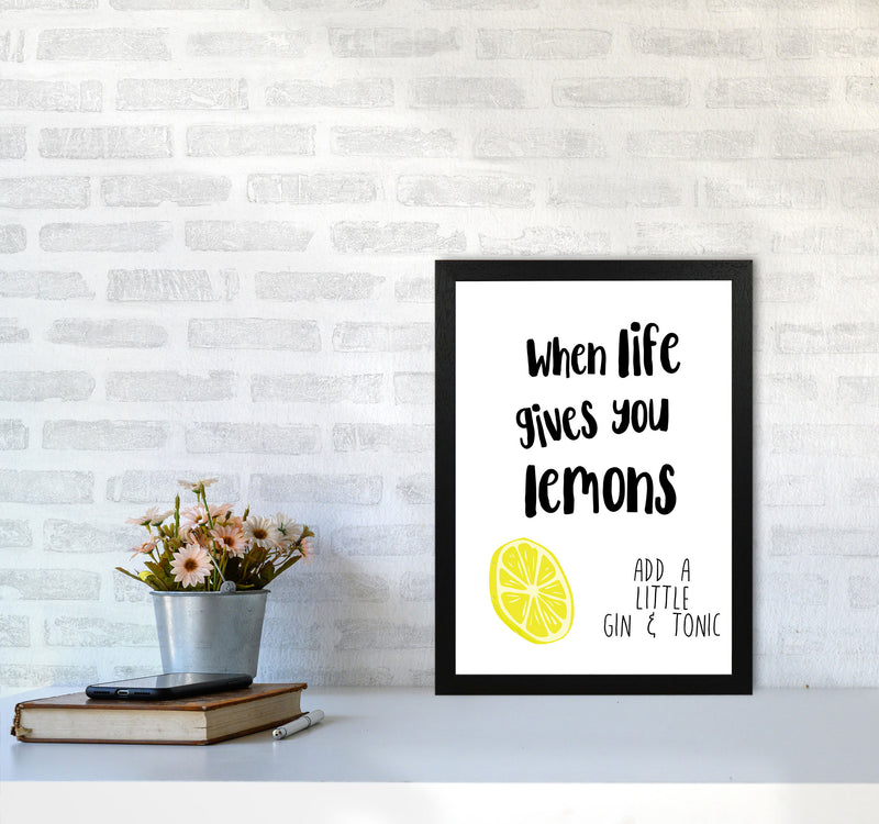 Humorous Gin Sayings Multi Set Kitchen Typography Wall Art A3 White Frame