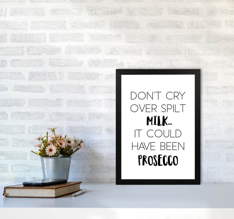 Spilt Milk Modern Print, Framed Kitchen Wall Art A3 White Frame
