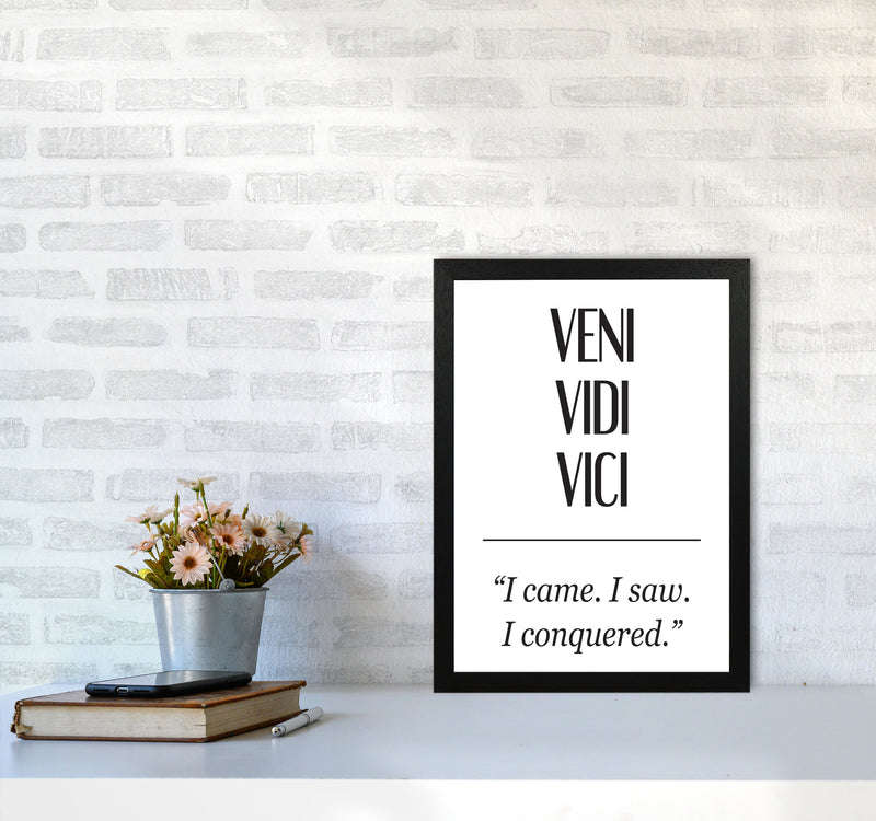 Veni Vidi Vici Modern Print A3 White Frame