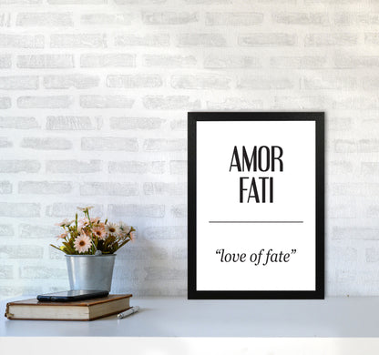 Amor Fati Framed Typography Wall Art Print A3 White Frame