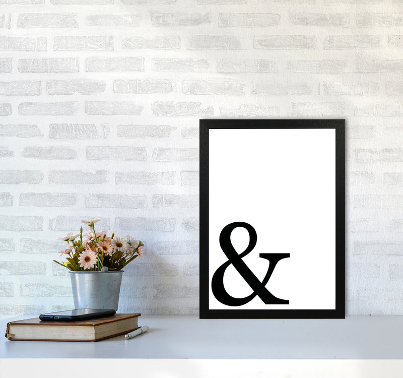 Ampersand Framed Typography Wall Art Print A3 White Frame