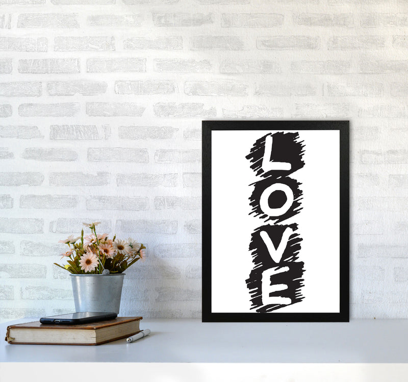 Love Framed Typography Wall Art Print A3 White Frame