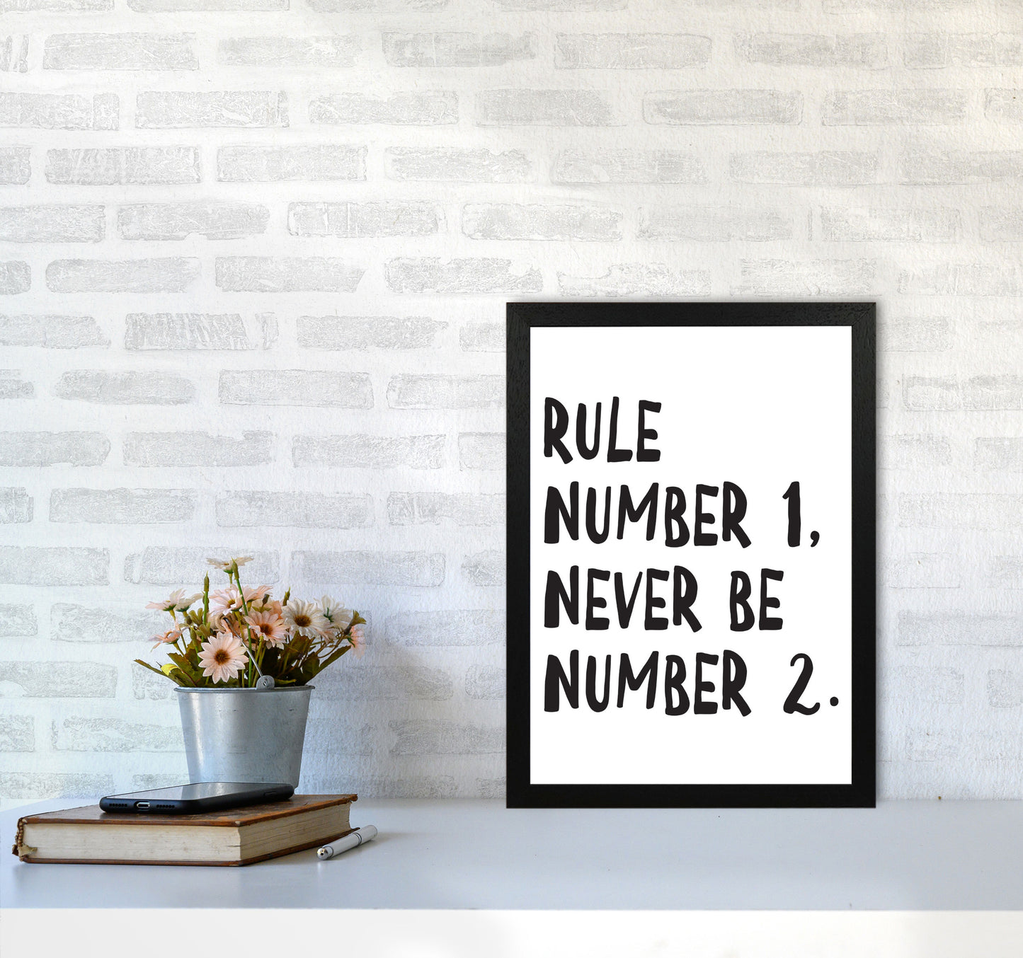 Rule Number One Modern Print A3 White Frame