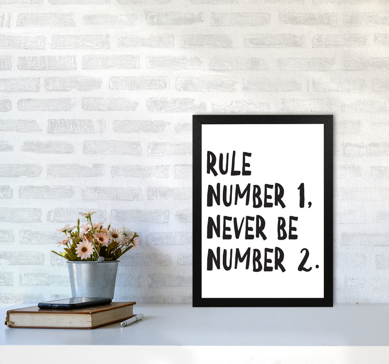 Rule Number One Modern Print A3 White Frame