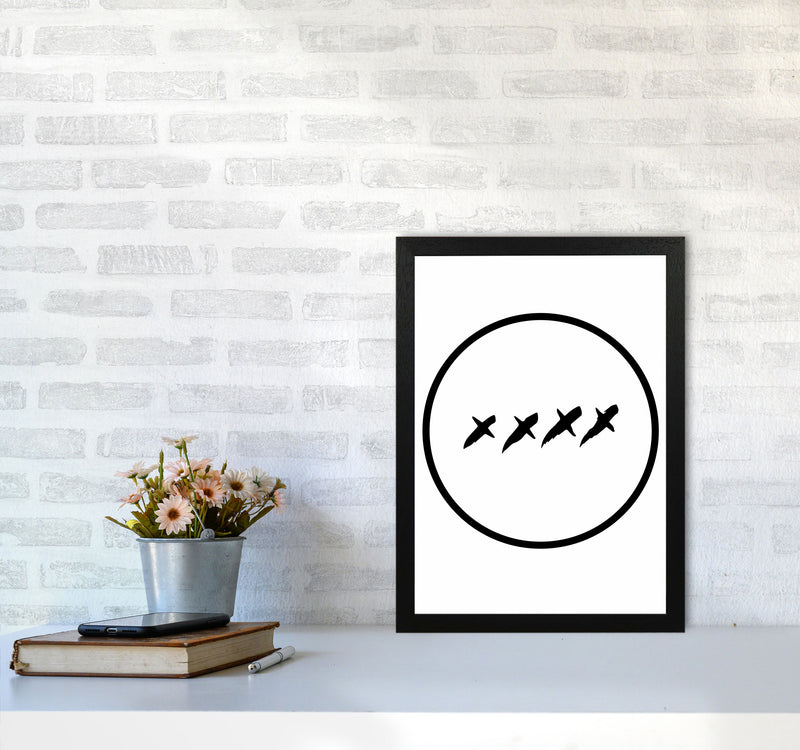 XXXX Kisses Modern Print A3 White Frame