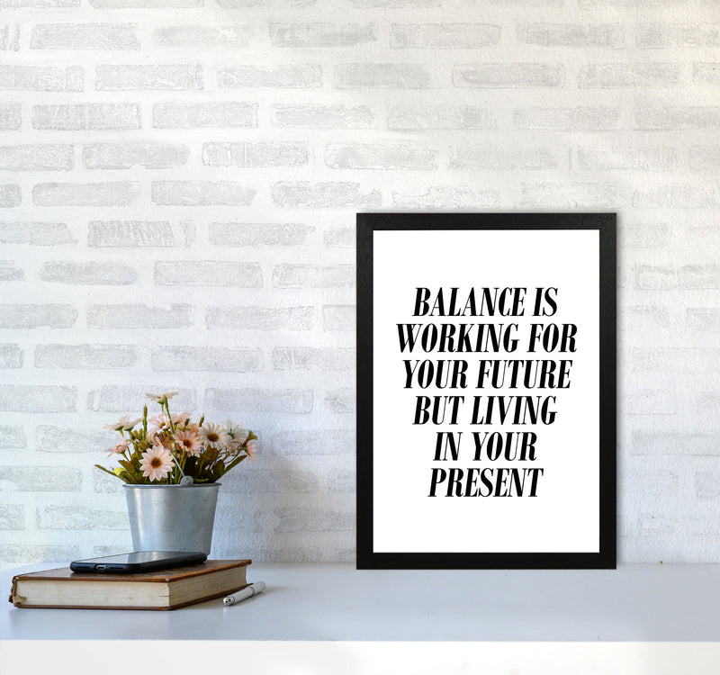 Balance Framed Typography Wall Art Print A3 White Frame