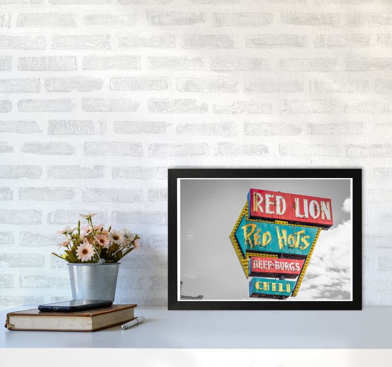 Vintage American Billboard Modern Print A3 White Frame