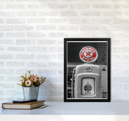 Texaco Gas Pump Modern Print A3 White Frame