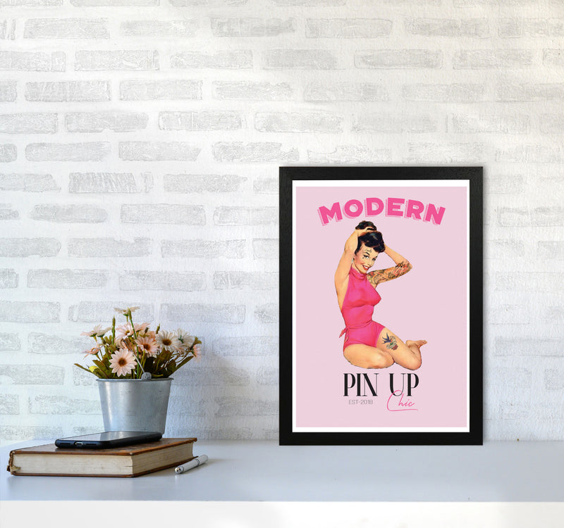 Modern Pin Up Girl Modern Print A3 White Frame
