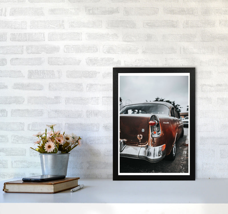 Retro Car Modern Print A3 White Frame