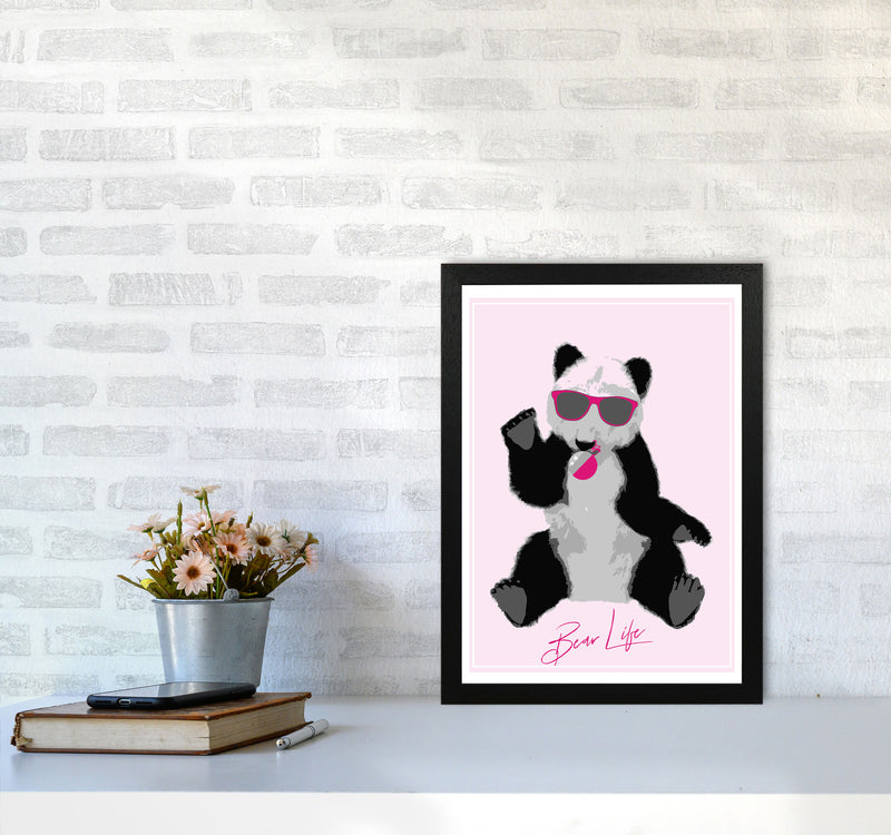 Bear Life Modern Print Animal Art Print A3 White Frame