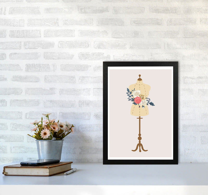 Floral Manikin Modern Print A3 White Frame