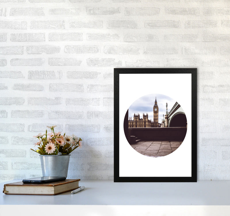 London Big Ben Modern Art Print, Framed Wall Art A3 White Frame