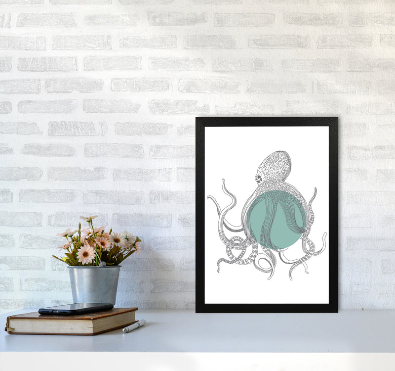 Marine Animals Octopus Modern Print Animal Art Print A3 White Frame