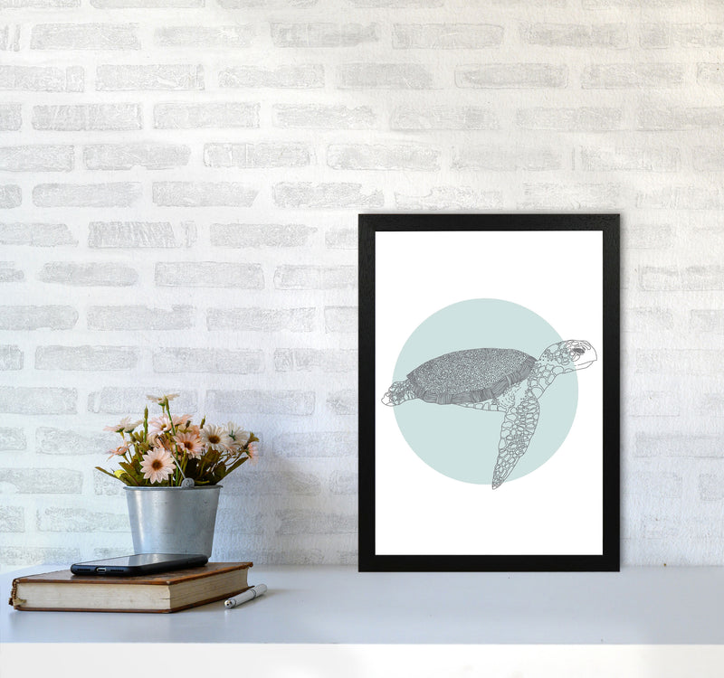 Marine Animals Turtle Modern Print Animal Art Print A3 White Frame