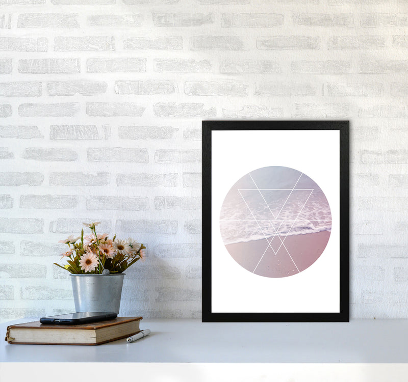 Pink And Blue Abstract Tide Modern Print A3 White Frame