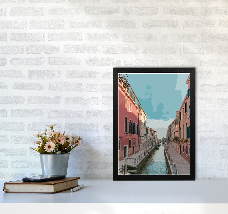 Venice Portrait 2 Modern Print A3 White Frame