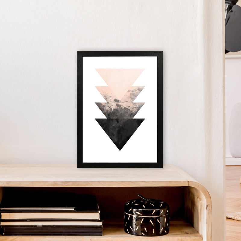 Nude And Black Watercolour 4 Art Print by Pixy Paper A3 White Frame