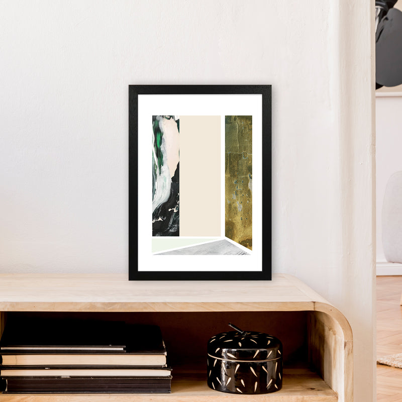 Green Marble Rectangle Abstract  Art Print by Pixy Paper A3 White Frame