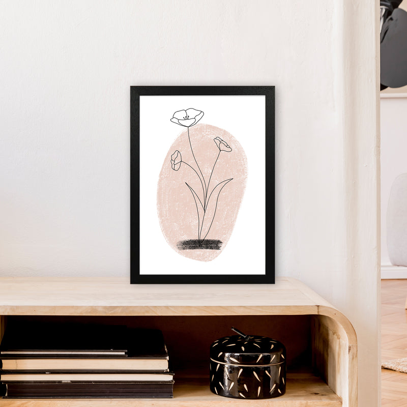 Dalia Chalk Pink Circle Flower  Art Print by Pixy Paper A3 White Frame