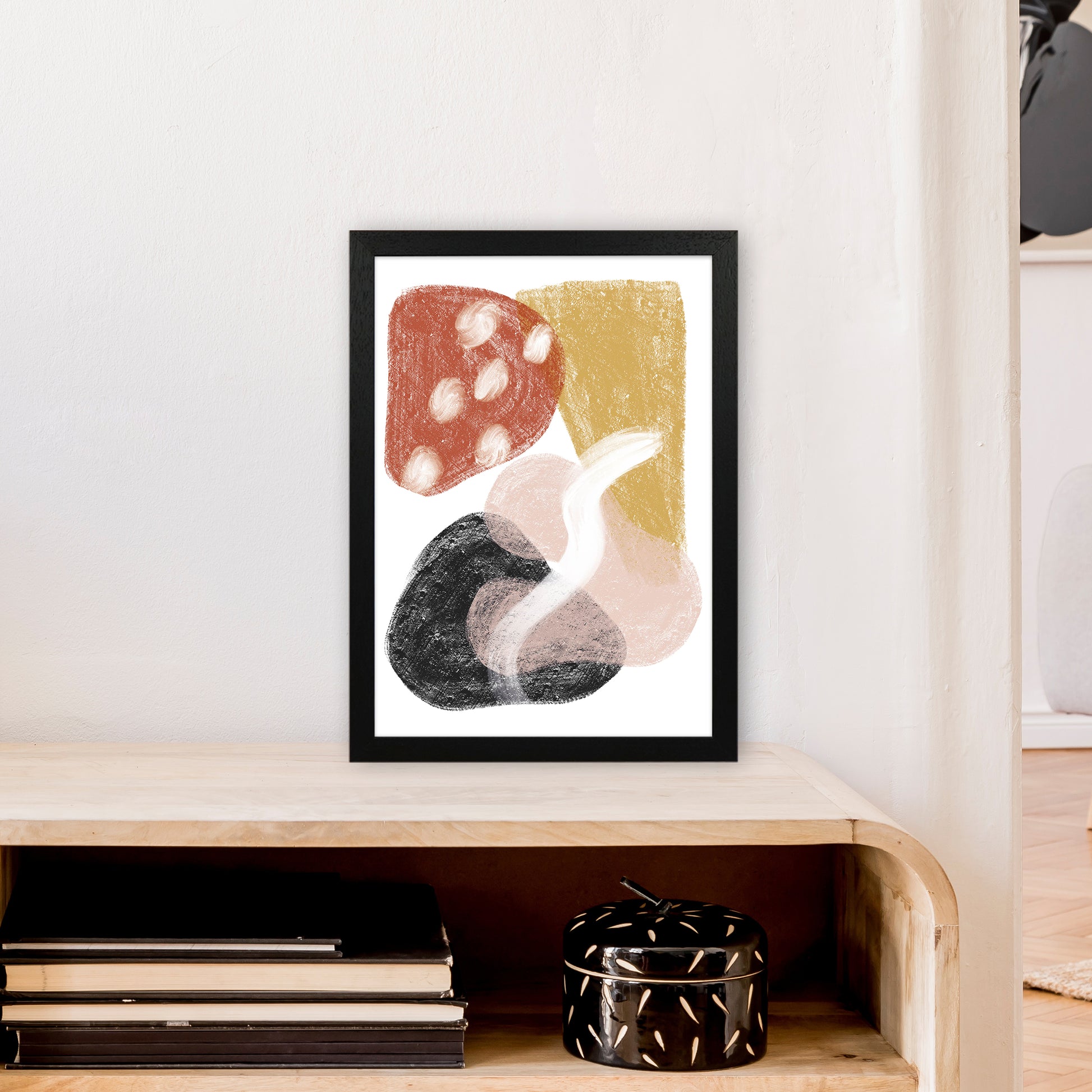 Dalia Chalk Mix Match Shapes  Art Print by Pixy Paper A3 White Frame