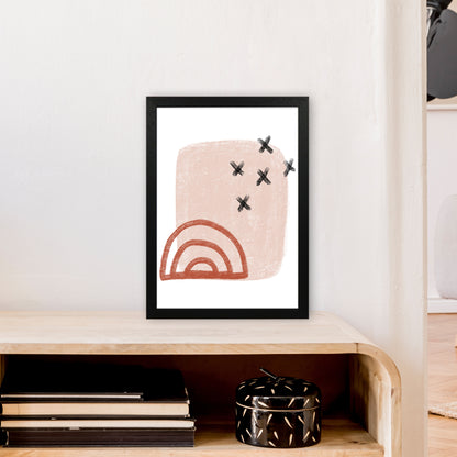 Dalia Chalk Red Rainbow  Art Print by Pixy Paper A3 White Frame
