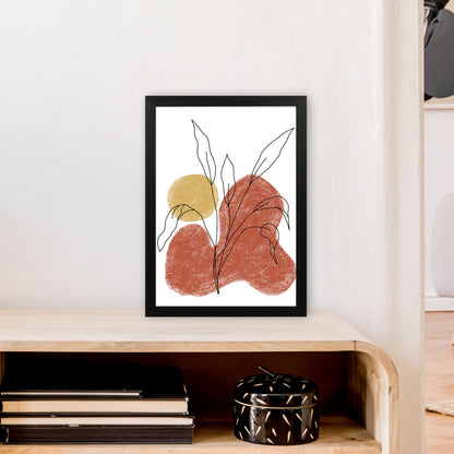 Dalia Chalk Red Floral  Art Print by Pixy Paper A3 White Frame