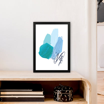 Blue Palette Drawings  Art Print by Pixy Paper A3 White Frame