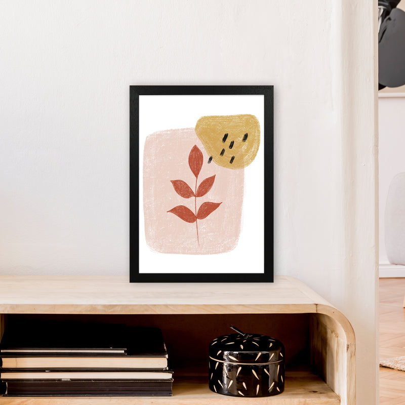 Dalia Chalk Red Leaf  Art Print by Pixy Paper A3 White Frame