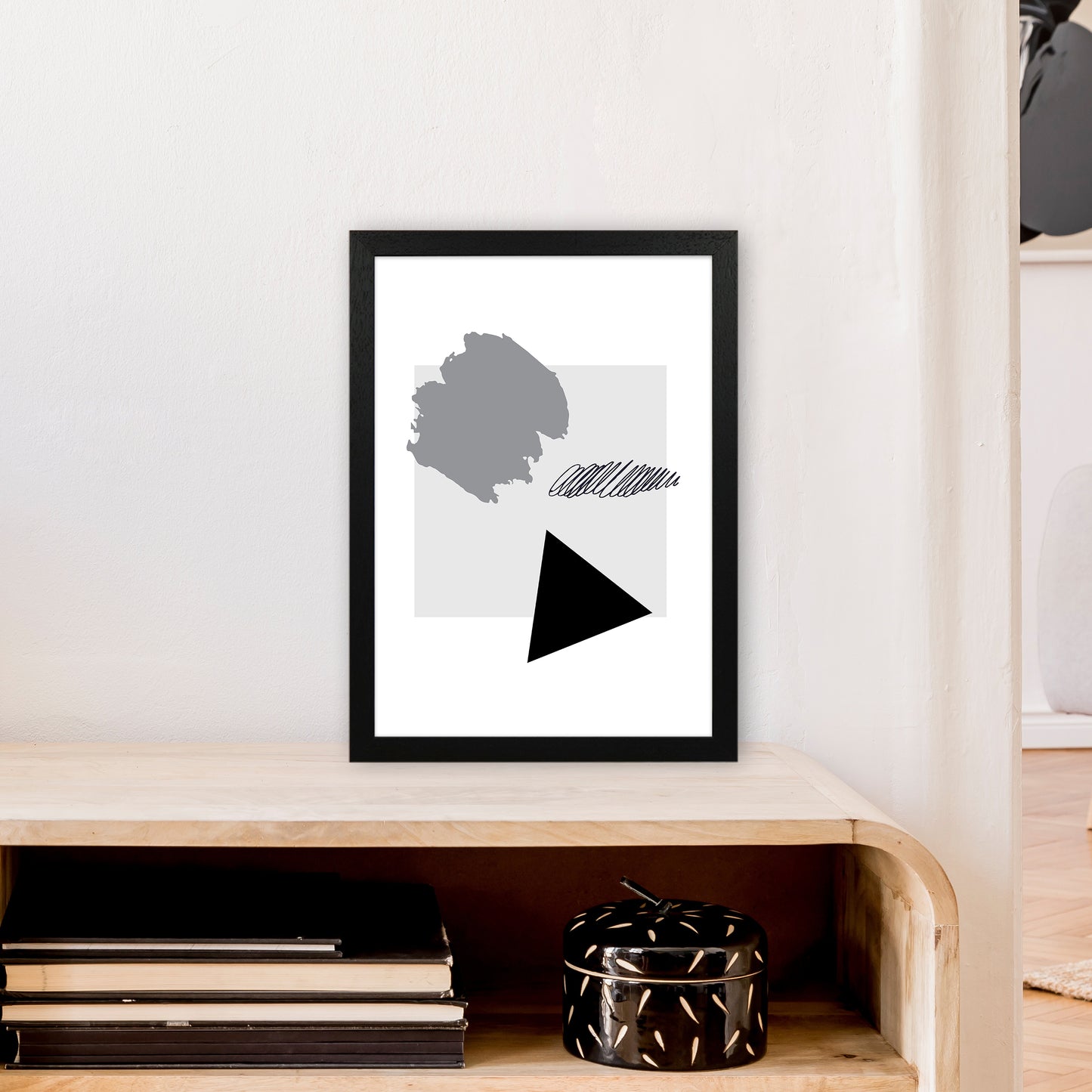 Square Mismatch Grey  Art Print by Pixy Paper A3 White Frame