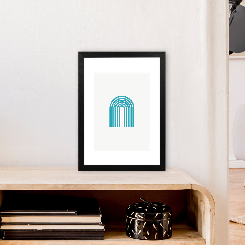 Mita Teal Rainbow N7  Art Print by Pixy Paper A3 White Frame