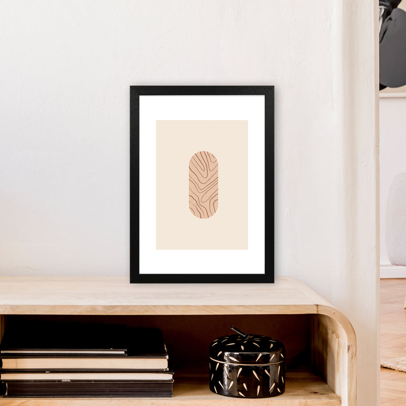 Mica Sand Leaf N12  Art Print by Pixy Paper A3 White Frame