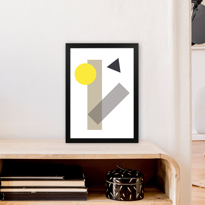 Random Geo Yellow  Art Print by Pixy Paper A3 White Frame
