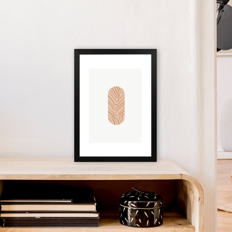 Mila Leaf Pink N2  Art Print by Pixy Paper A3 White Frame