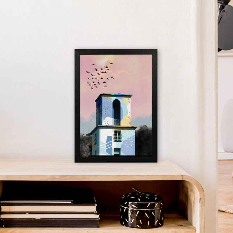Pop Art Concrete Tower  Art Print by Pixy Paper A3 White Frame