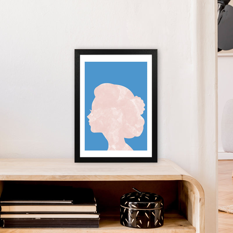 Marble Head Blue  Art Print by Pixy Paper A3 White Frame