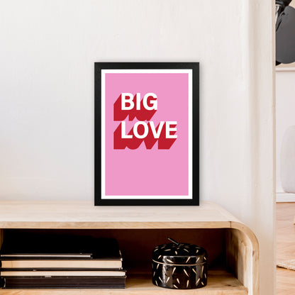 Big Love Shadow  Art Print by Pixy Paper A3 White Frame
