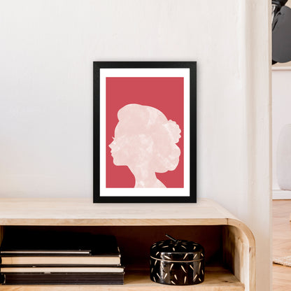Marble Head Red  Art Print by Pixy Paper A3 White Frame