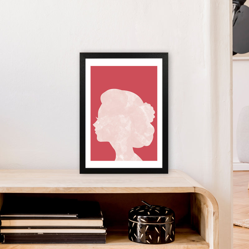 Marble Head Red  Art Print by Pixy Paper A3 White Frame