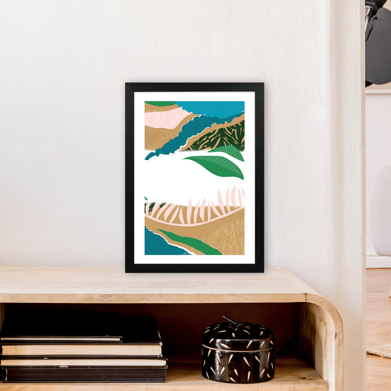 White Mixed Jungle Abstract  Art Print by Pixy Paper A3 White Frame