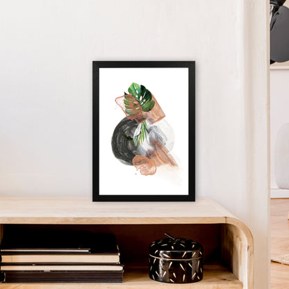 Round Exotic Abstract  Art Print by Pixy Paper A3 White Frame