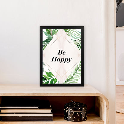 Be Happy Exotic  Art Print by Pixy Paper A3 White Frame