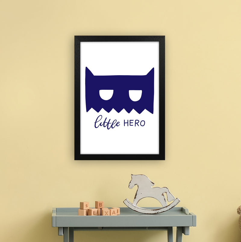 Little Hero Mask Navy Super Scandi  Art Print by Pixy Paper A3 White Frame
