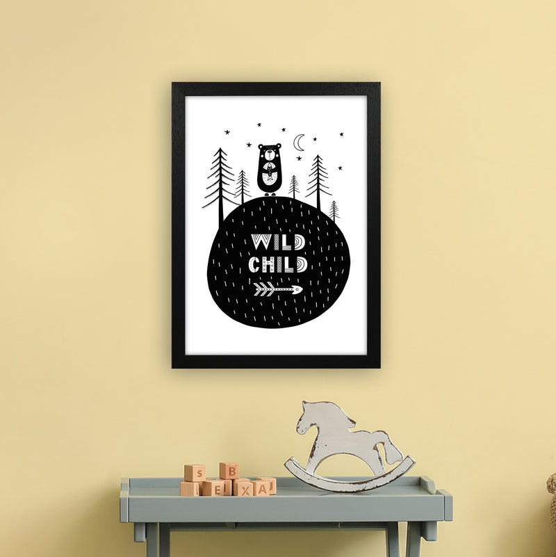 Wild Child Forest Bear  Art Print by Pixy Paper A3 White Frame