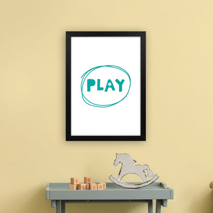Play Teal Super Scandi  Art Print by Pixy Paper A3 White Frame