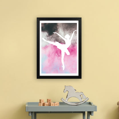 Ballerina Watercolour  Art Print by Pixy Paper A3 White Frame