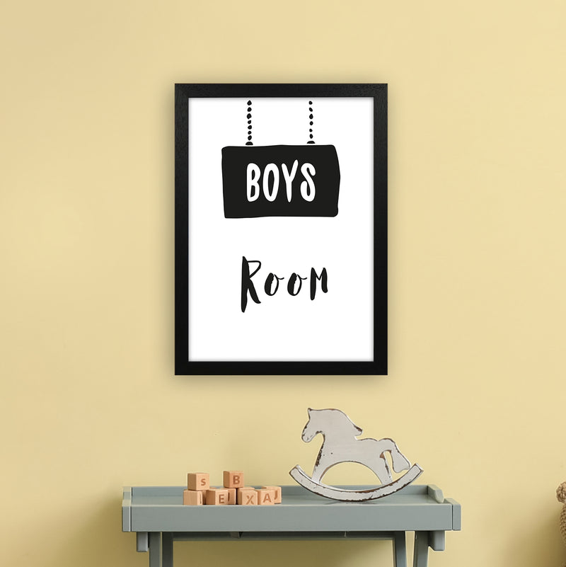 Boys Room Black  Art Print by Pixy Paper A3 White Frame