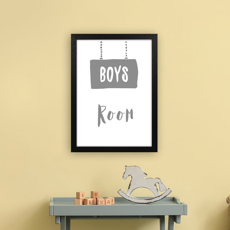Boys Room Grey  Art Print by Pixy Paper A3 White Frame