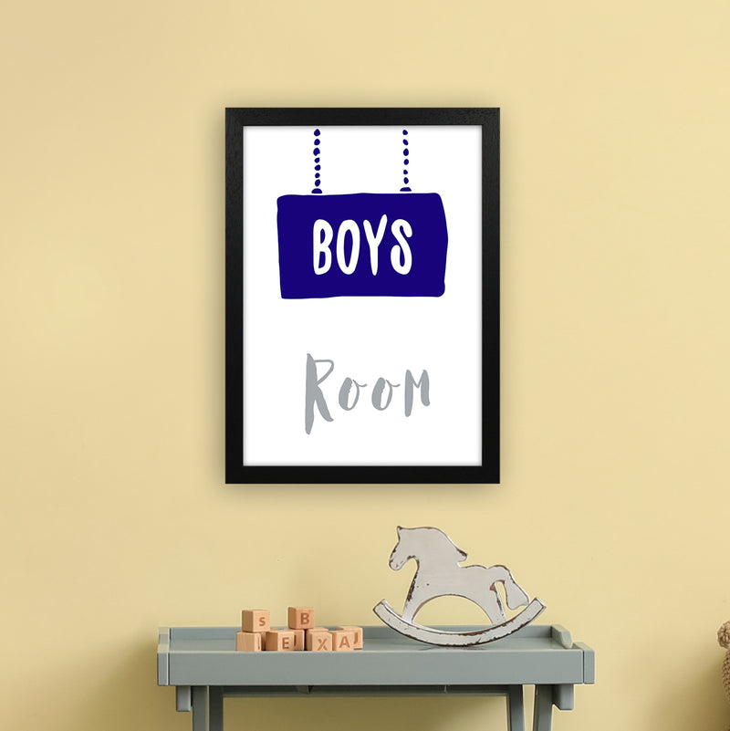 Boys Room Navy  Art Print by Pixy Paper A3 White Frame