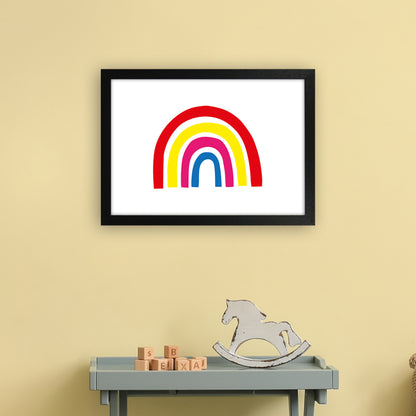 Rainbow Red  Art Print by Pixy Paper A3 White Frame